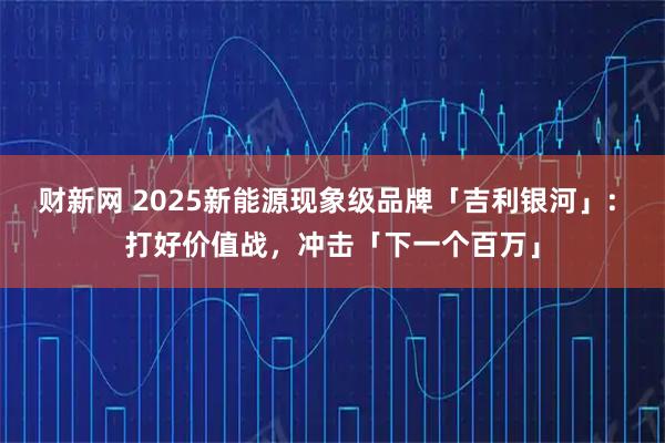 财新网 2025新能源现象级品牌「吉利银河」: 打好价值战，冲击「下一个百万」